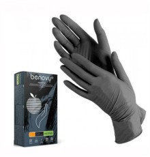 Перчатки нитриловые черные BENOVY S упаковка/100 шт.