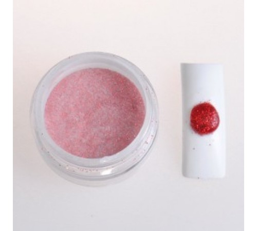 Цветная акриловая пудра № 1.1 красная с глитером