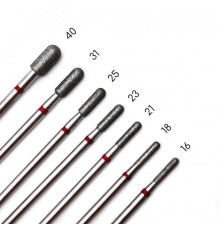 АЛМАЗНАЯ НАСАДКА "Цилиндр полусферический" 031 ДЛЯ АППАРАТНОГО МАНИКЮРА И ПЕДИКЮРА (КРАСНАЯ)