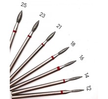 АЛМАЗНАЯ НАСАДКА "ПЛАМЯ " 018 ДЛЯ АППАРАТНОГО МАНИКЮРА И ПЕДИКЮРА (КРАСНАЯ)