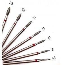 АЛМАЗНАЯ НАСАДКА "ПЛАМЯ " 021 ДЛЯ АППАРАТНОГО МАНИКЮРА И ПЕДИКЮРА (КРАСНАЯ)