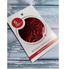 Фольга переводная голография красная с узором арт.8920