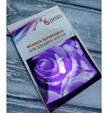 арт.8926 Фольга переводная Розы фиолетовая 6 х12 см