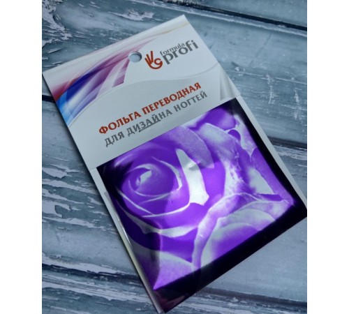 арт.8926 Фольга переводная Розы фиолетовая 6 х12 см