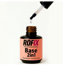 ROFIX База каучуковая кислотная для гелей и гель-лаков Base 2in1, 15гр