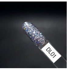 ZET COLOR Гель-лак Голография DL 01 серебряный 8мл
