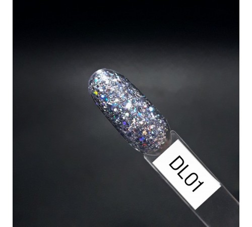 ZET COLOR Гель-лак Голография DL 01 серебряный 8мл