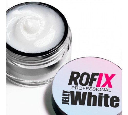 ROFIX Гель-желе Белый для наращивания ногтей Jelly White, 20гр