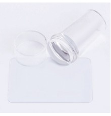 Штамп для стемпинга со скребком силиконовый прозрачный 65x30 мм