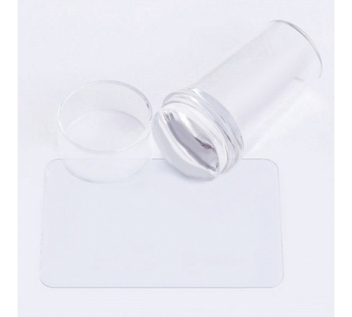 Штамп для стемпинга со скребком силиконовый прозрачный 65x30 мм