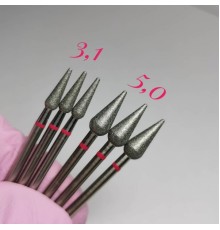 АЛМАЗНАЯ НАСАДКА "почка удлинённая" 050 ДЛЯ АППАРАТНОГО МАНИКЮРА И ПЕДИКЮРА (КРАСНАЯ)