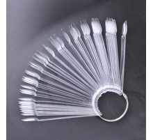 Дисплей прозрачный веерный, овальные типсы, на кольце 50 шт