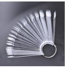 Дисплей прозрачный веерный, овальные типсы, на кольце 50 шт