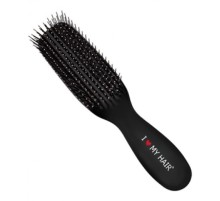 Парикмахерская щетка I LOVE MY HAIR 1501 черная глянцевая  (длина 21см)