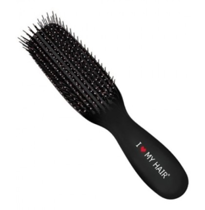 Парикмахерская щетка I LOVE MY HAIR 1501 черная глянцевая  (длина 21см)