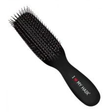 Парикмахерская щетка I LOVE MY HAIR 1503 черная микро глянцевая(длина 17см)