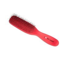 Парикмахерская щетка I LOVE MY HAIR 1503 красная микро глянцевая(длина 17см)