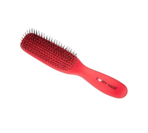 Парикмахерская щетка I LOVE MY HAIR 1503 красная микро глянцевая(длина 17см)