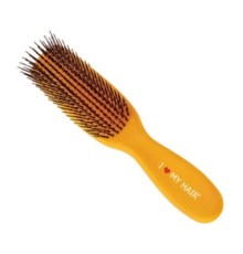 Парикмахерская щетка I LOVE MY HAIR 1503 желтая микро глянцевая (длина 17см)