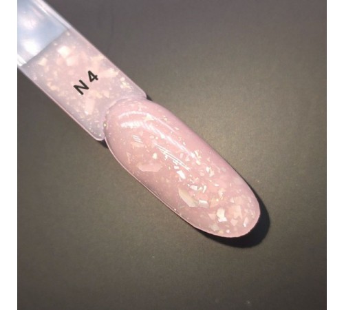 База кератиновая Жесткий каркас  ИСКРА N 4 бежевый блеск 15мл